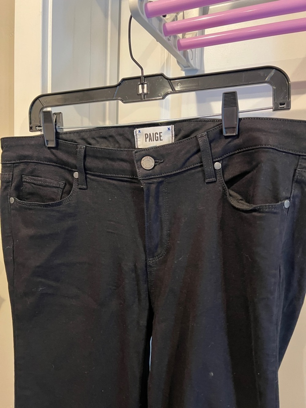 PAIGE Black Bootcut Jeans - Sleek Five-Pocket Design